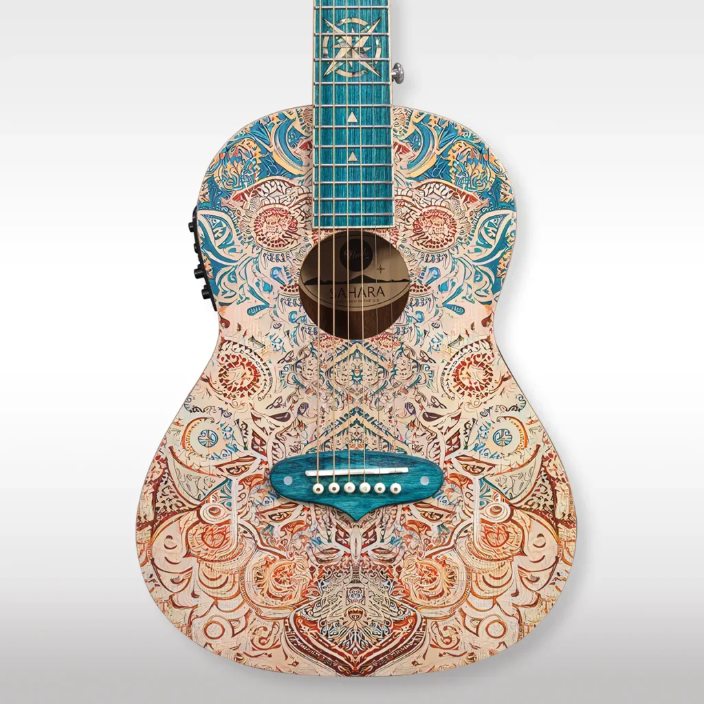 W26 Lindo Sahara Steel Strings Electro Acoustic Travel Guitar (Short Scale)
