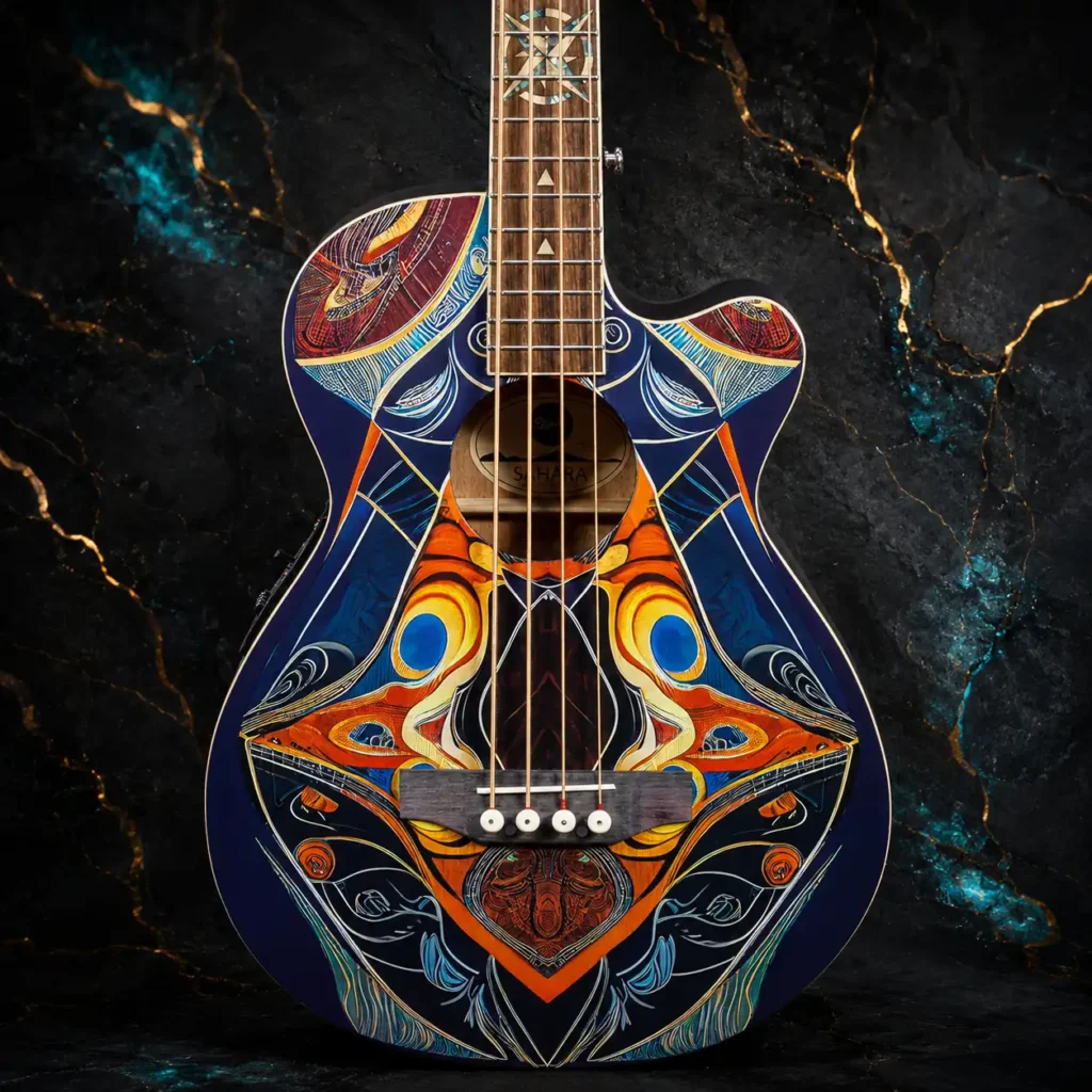 W30 Lindo Short Scale Sahara Electro Acoustic Bass Guitar