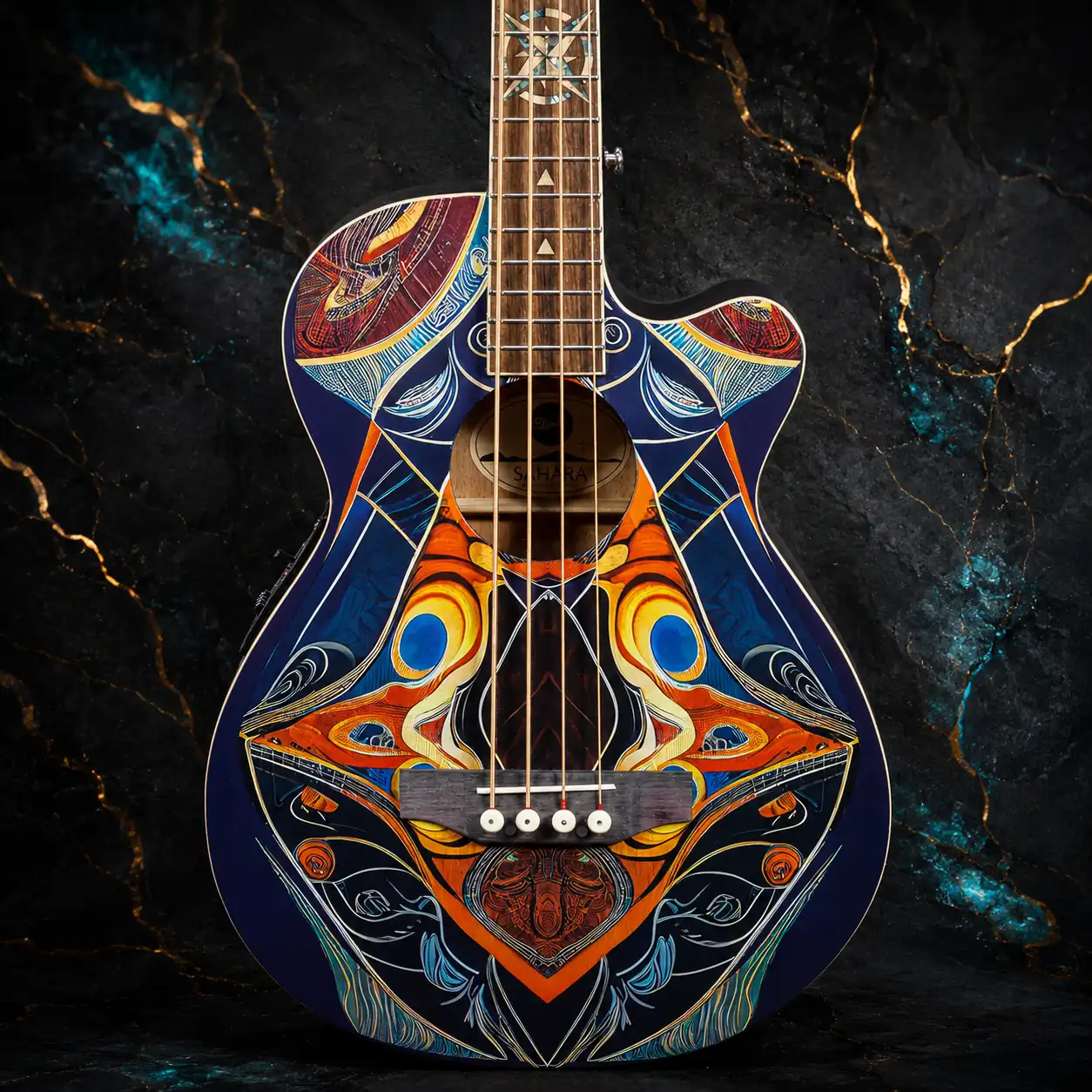 W30 Lindo Short Scale Sahara Electro Acoustic Bass Guitar