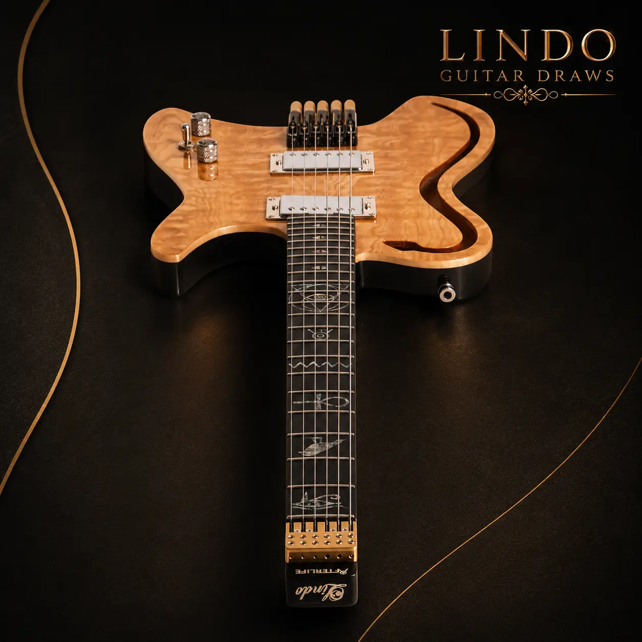 W33 Lindo AfterLife Headless Electric Guitar + Hard Case – gallery image 10