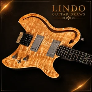 W31 Lindo AfterLife Electric Guitar Eye of Horus Headless Chambered – gallery image 5