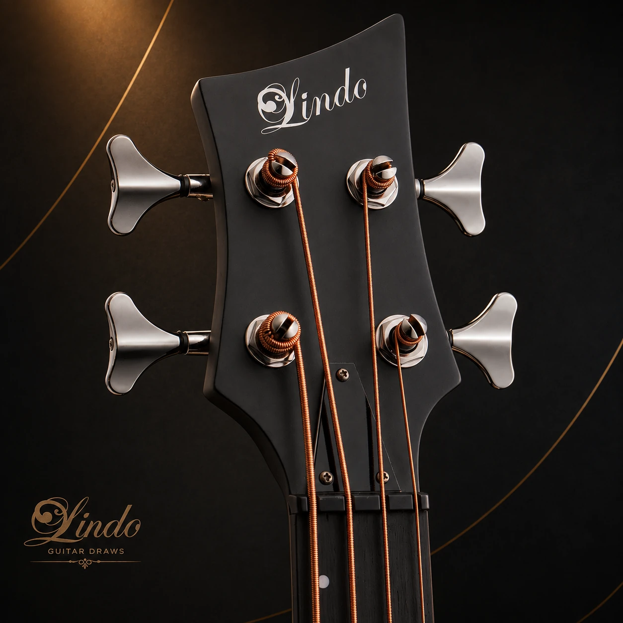 W31 Lindo Neptune V3 Short Scale Electro Acoustic Bass Guitar & Hard Case – gallery image 5