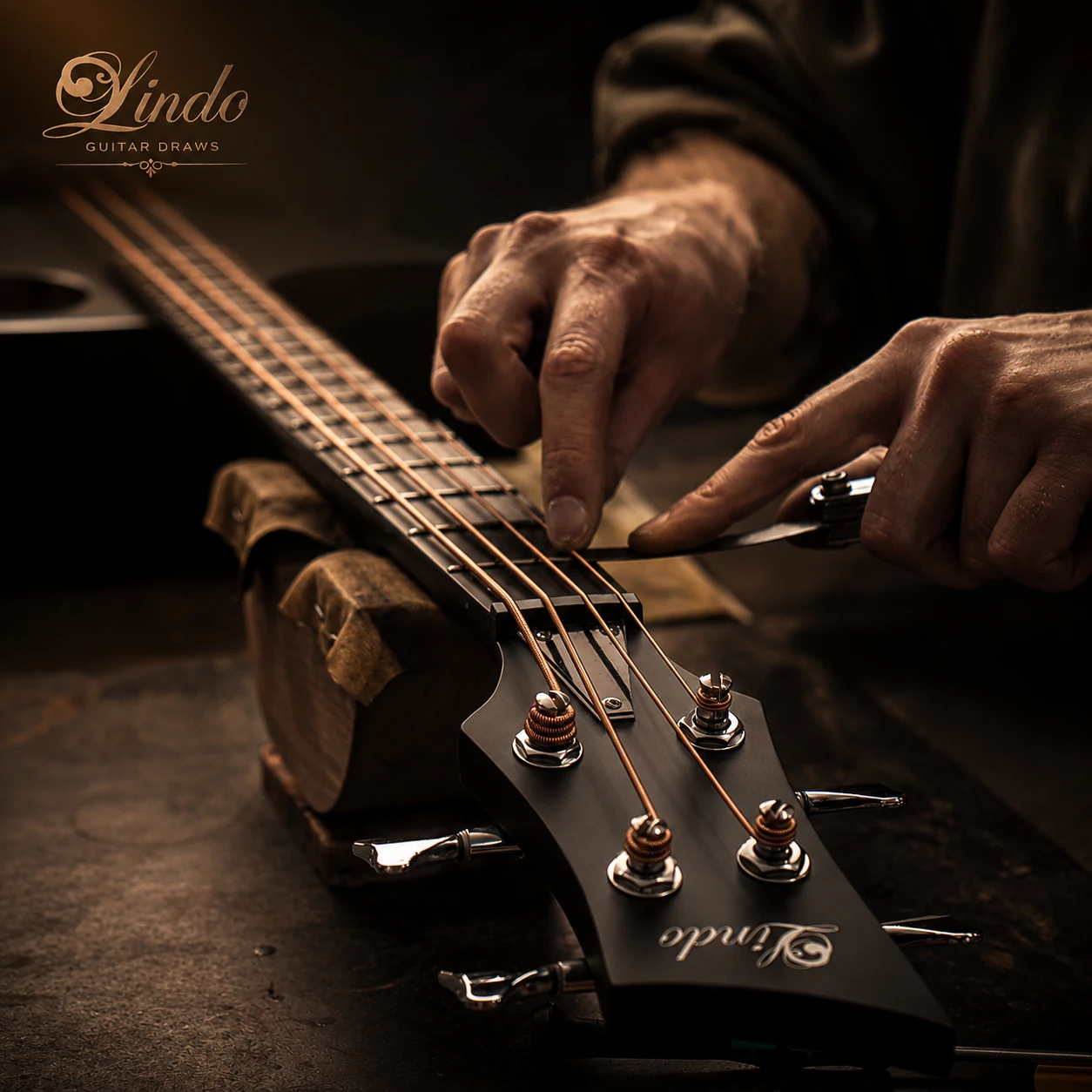 W31 Lindo Neptune V3 Short Scale Electro Acoustic Bass Guitar & Hard Case – gallery image 8