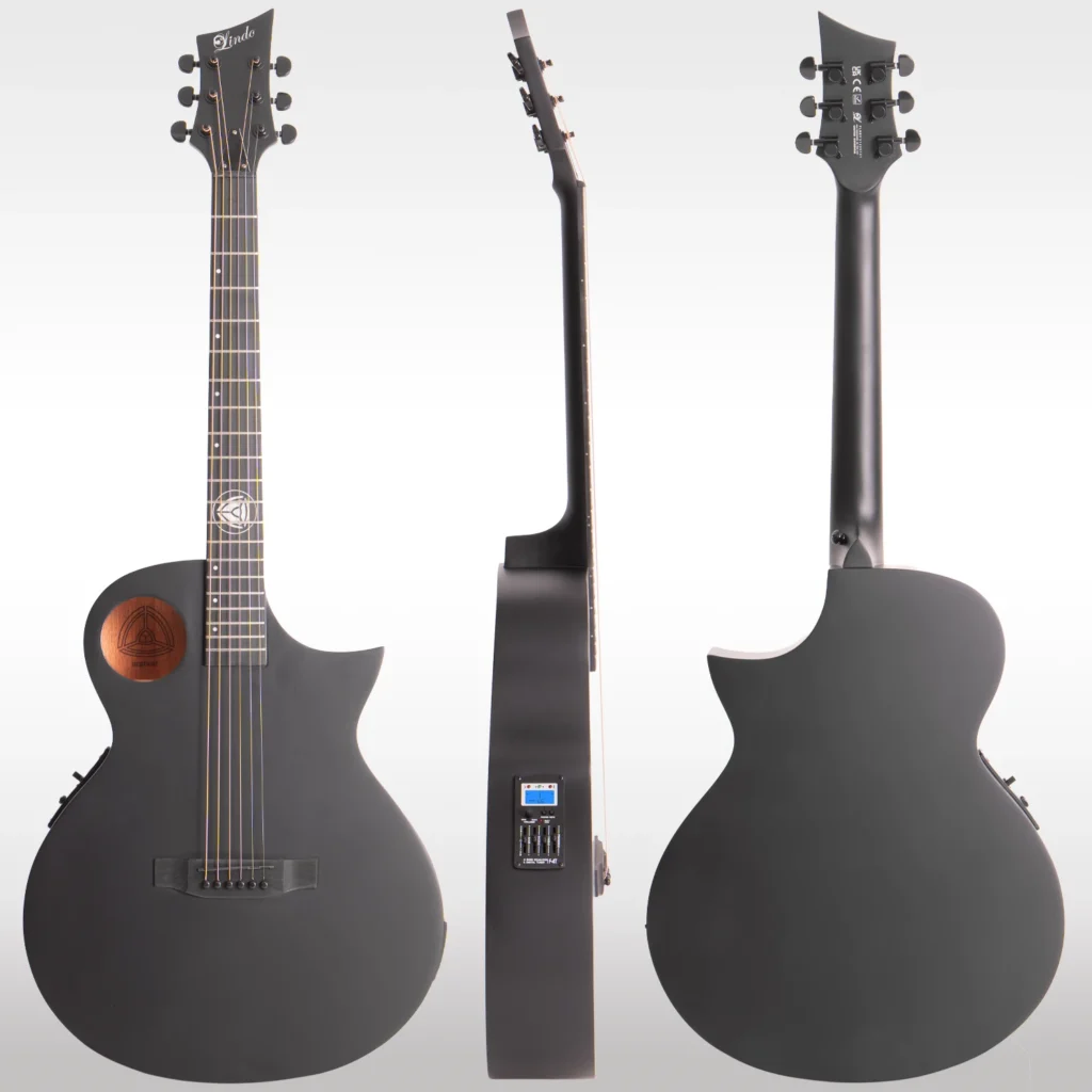 W42-Lindo Neptune V3 All Black Electro Acoustic Guitar – Matte